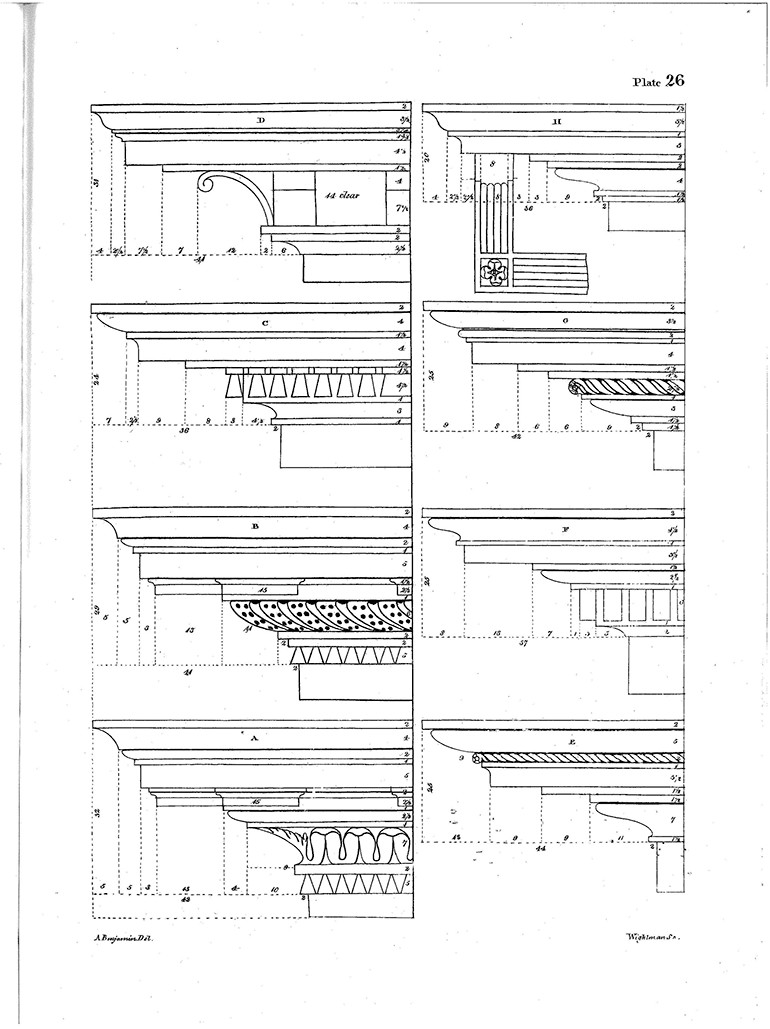Folsom House cornice design from Builder's sourcebook