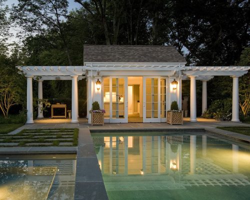 Weston pool cabana by Merrimack Design