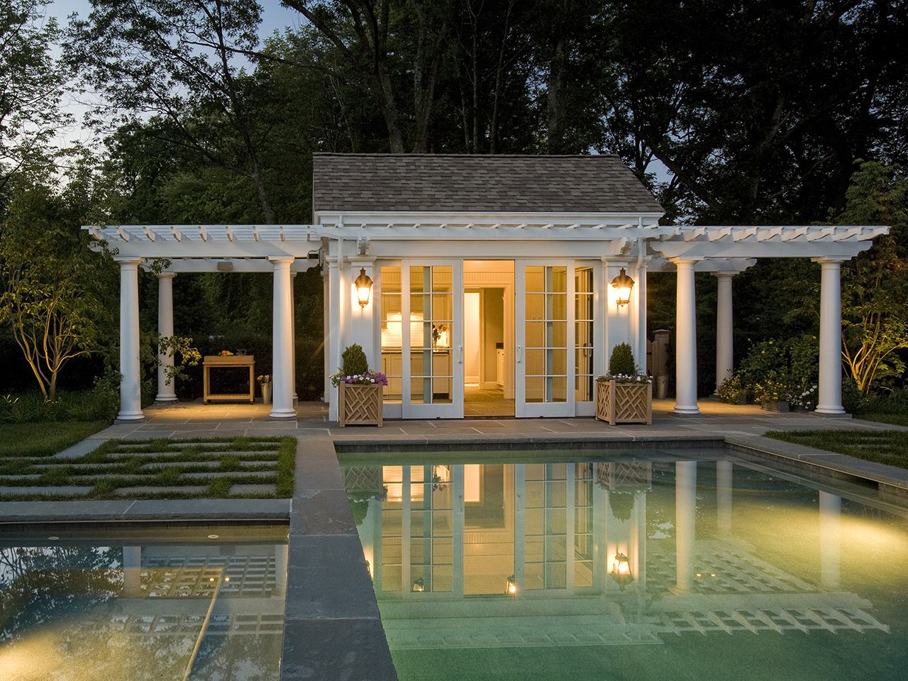 Weston pool cabana by Merrimack Design